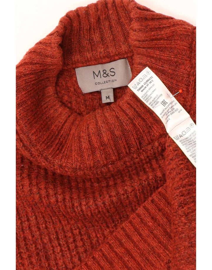 Marks & Spencer Herre Turtle Neck Jumper Sweater Medium Brun Akryl