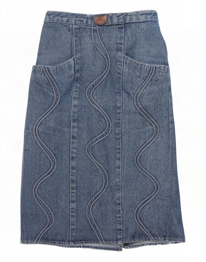 POP 84 Dame højtaljet denimnederdel W30 Medium Blue