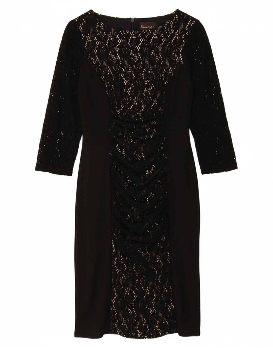 PHASE EIGHT Womens 3/4 Sleeve Lace Shift Dress UK 12 Medium Black