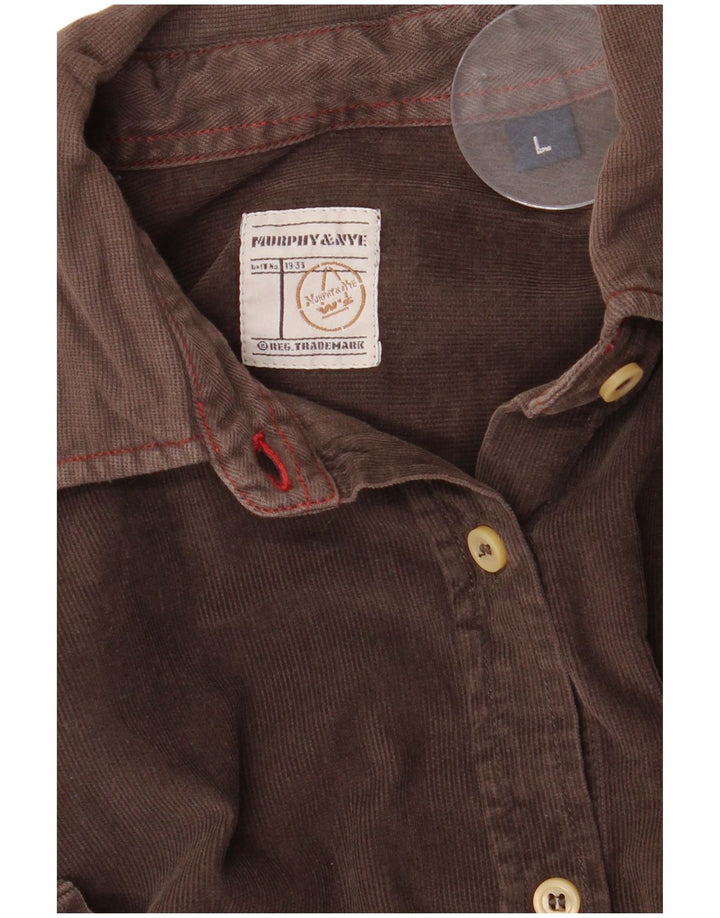 Murphy & Nye Damefløjlsskjorte UK 16 Stor Brun