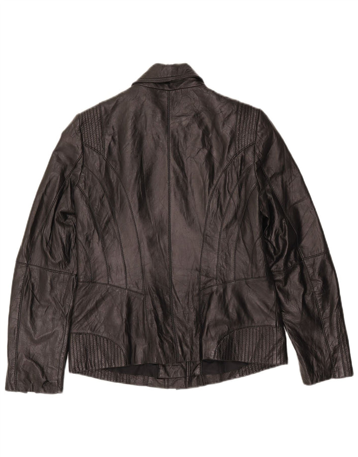 BONITA Bikerjakke i læder til kvinder EU 38 Mellem sort lammeskind