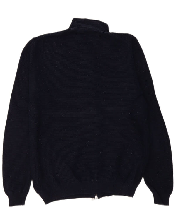 Massimo Dutti Herre Cardigan Sweater Large Navy Blue Flecked