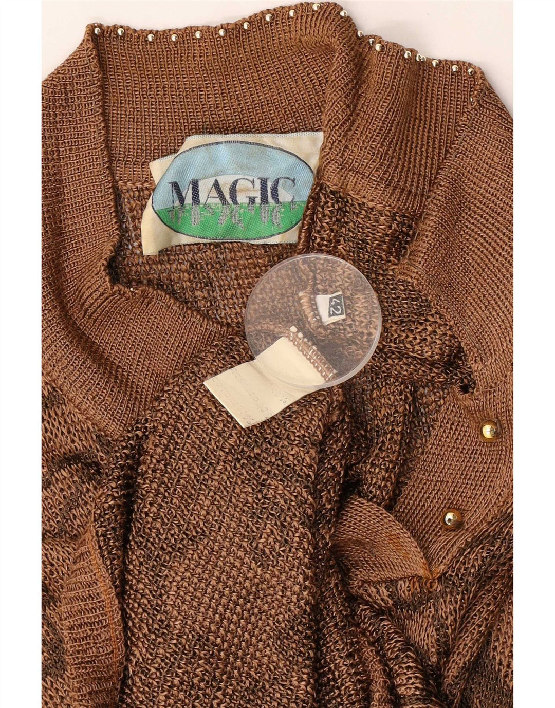 Magic Dame Ærmeløs Jumper Dress IT 42 Medium Brown Floral Viscose
