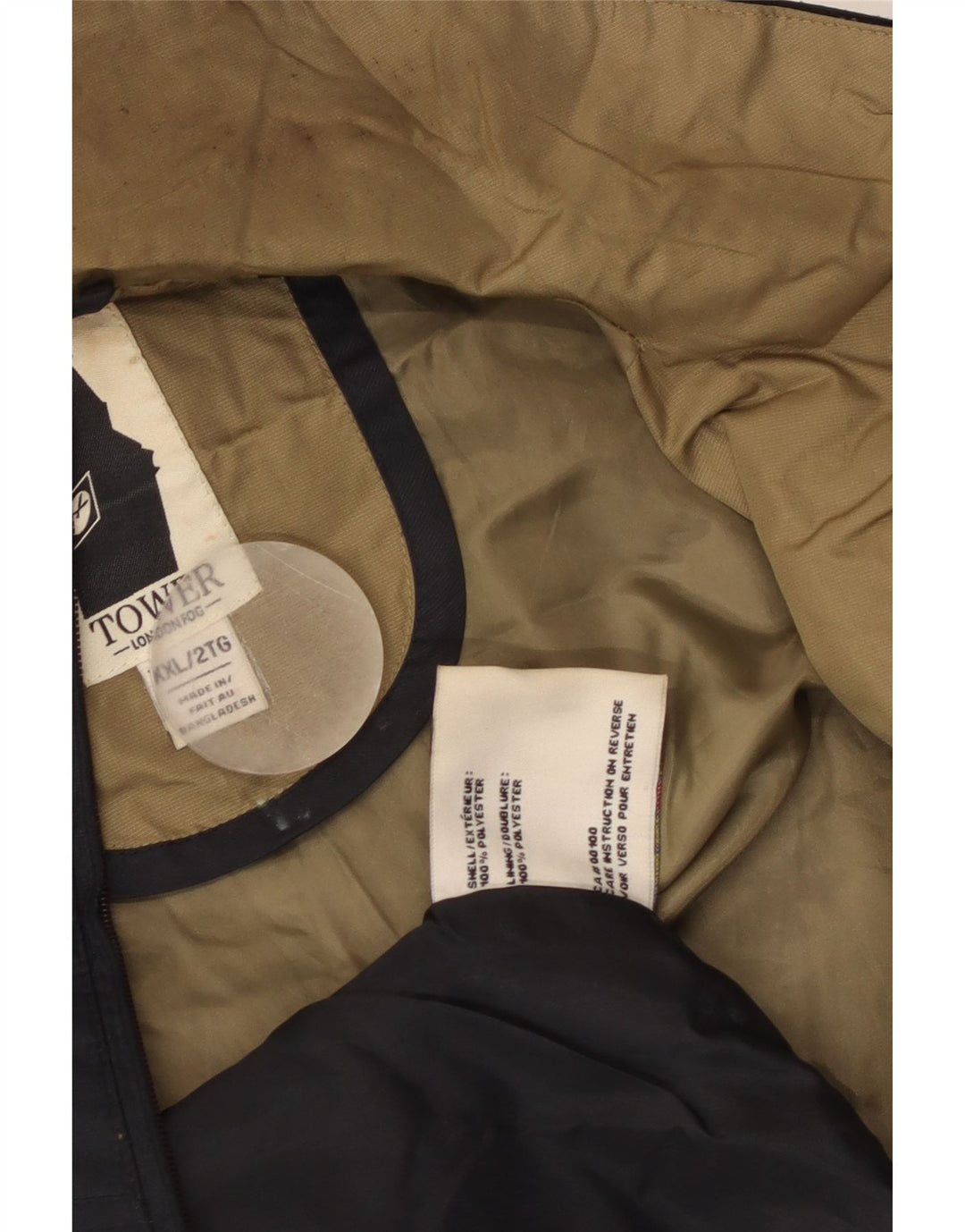 London Fog Regnjakke med hætte til mænd UK 44 2XL Sort Polyester