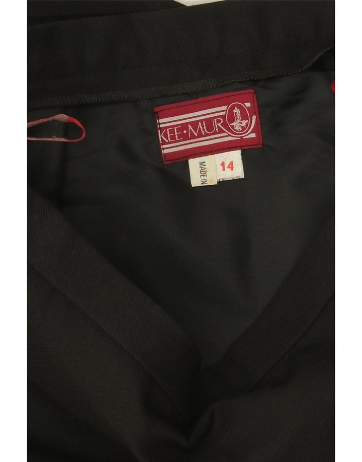 Vintage kvinders blyantnederdel UK 14 Medium W28 sort polyester