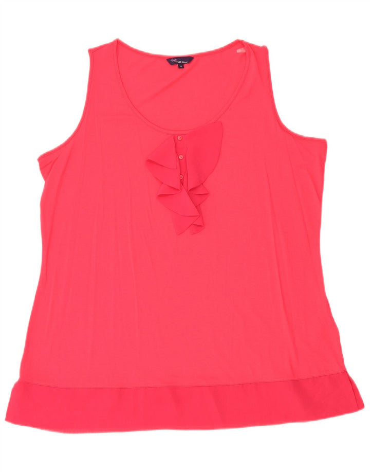 Marks & Spencer Dame ærmeløs bluse Top UK 18 XL Pink Viscose