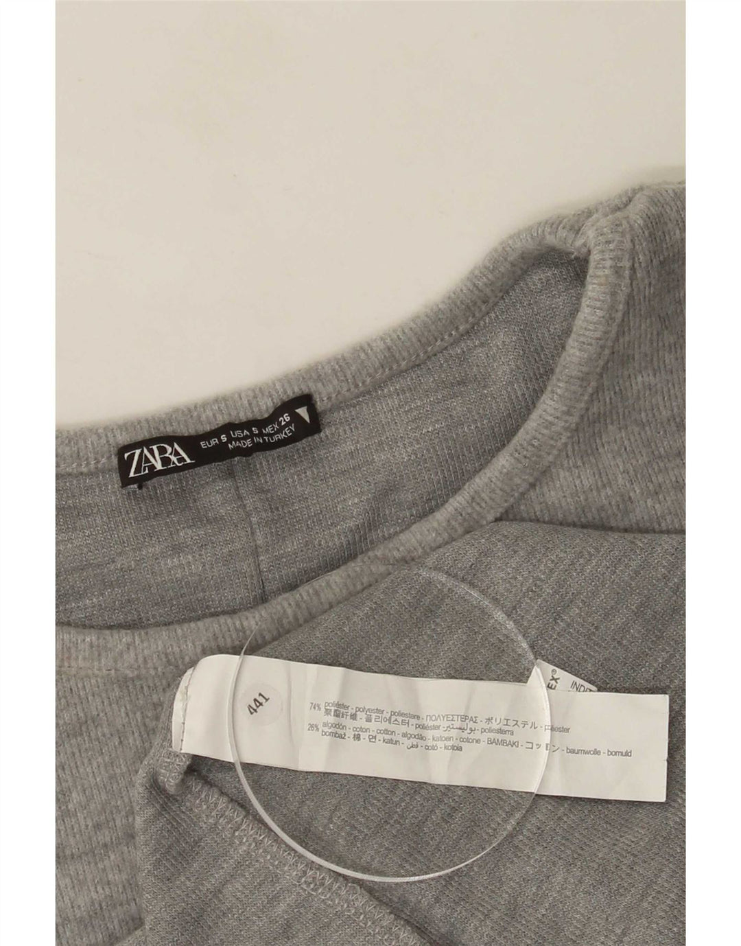 Zara Womens Basic Dress UK 8 Small Grå Polyester