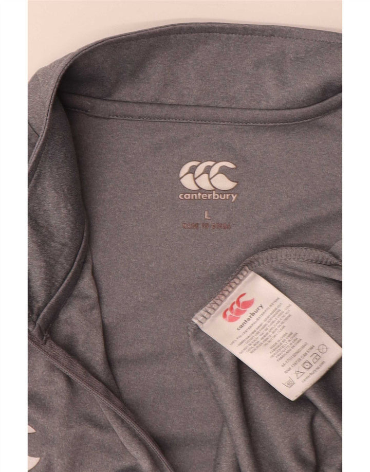 Canterbury Herre Zip Neck Pullover Træningsdragt Top Stor Grå Polyester