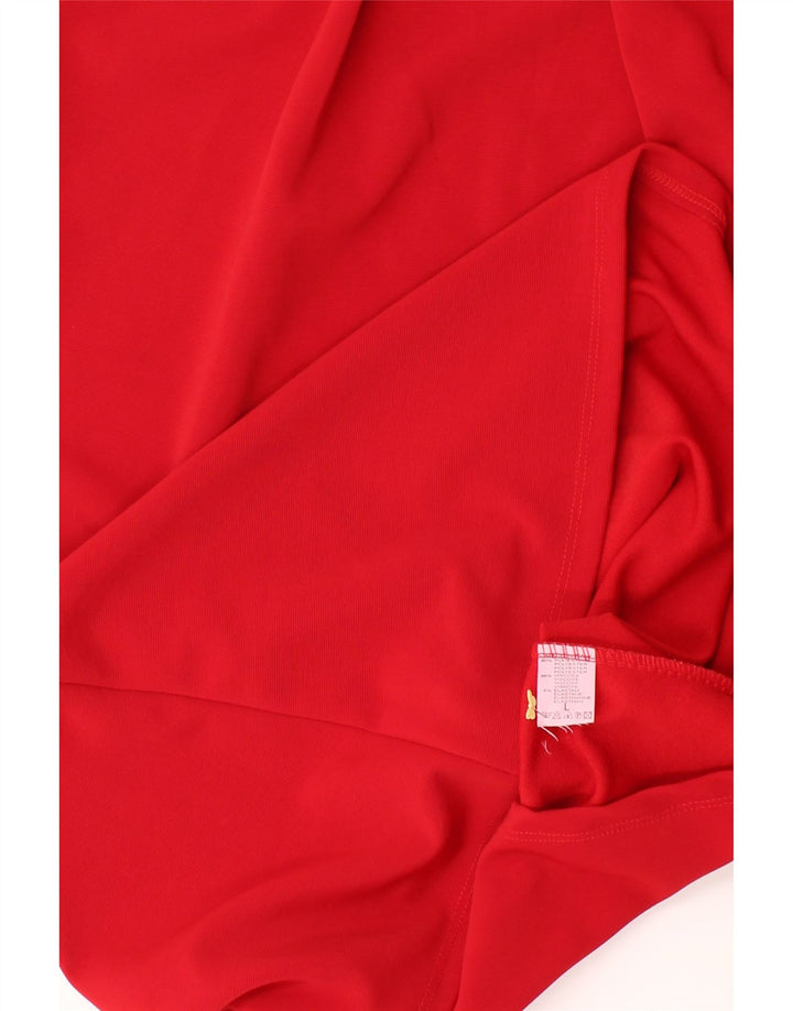 VINTAGE Womens Sleeveless Basic Dress UK 14 Large Red Polyester Vintage Vintage and Second-Hand Vintage from Messina Hembry 