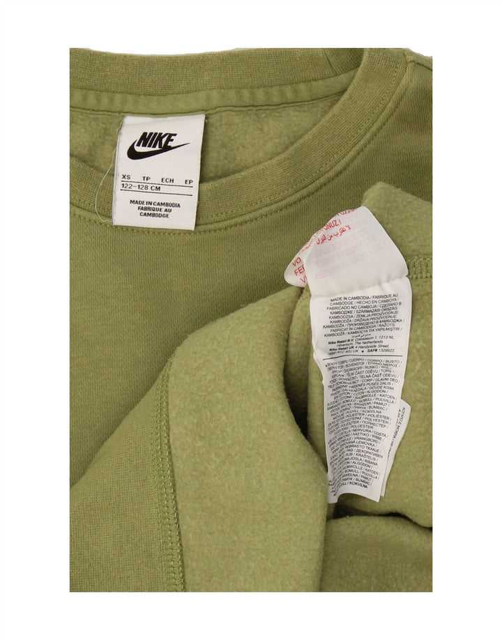 NIKE Boys Sweatshirt Jumper 7-8 Years XS Green Cotton Vintage Nike and Second-Hand Nike from Messina Hembry 