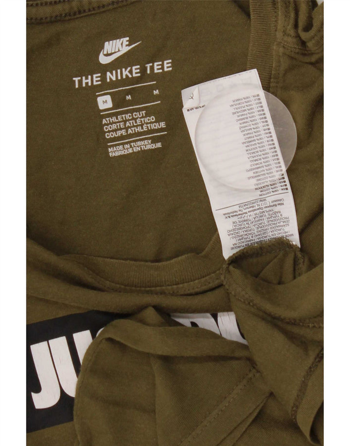 Nike Herre grafisk T-shirt Top Medium Khaki Bomuld