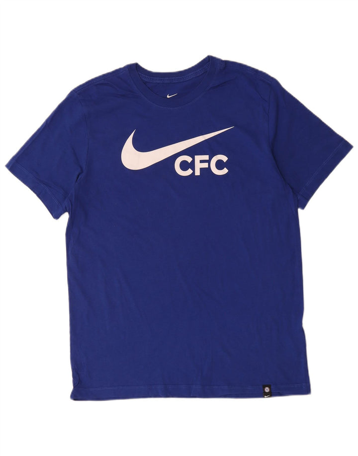 Nike Herre grafisk T-shirt Top Medium Blue Bomuld