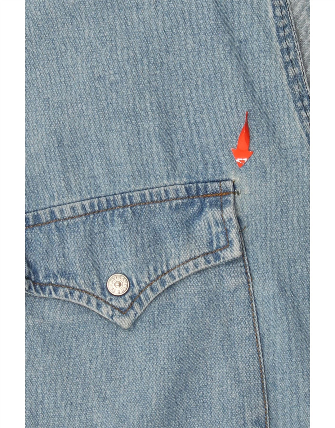 CARRERA Denimskjorte uden ærmer til mænd Størrelse 43/44 XL Blå Bomuld