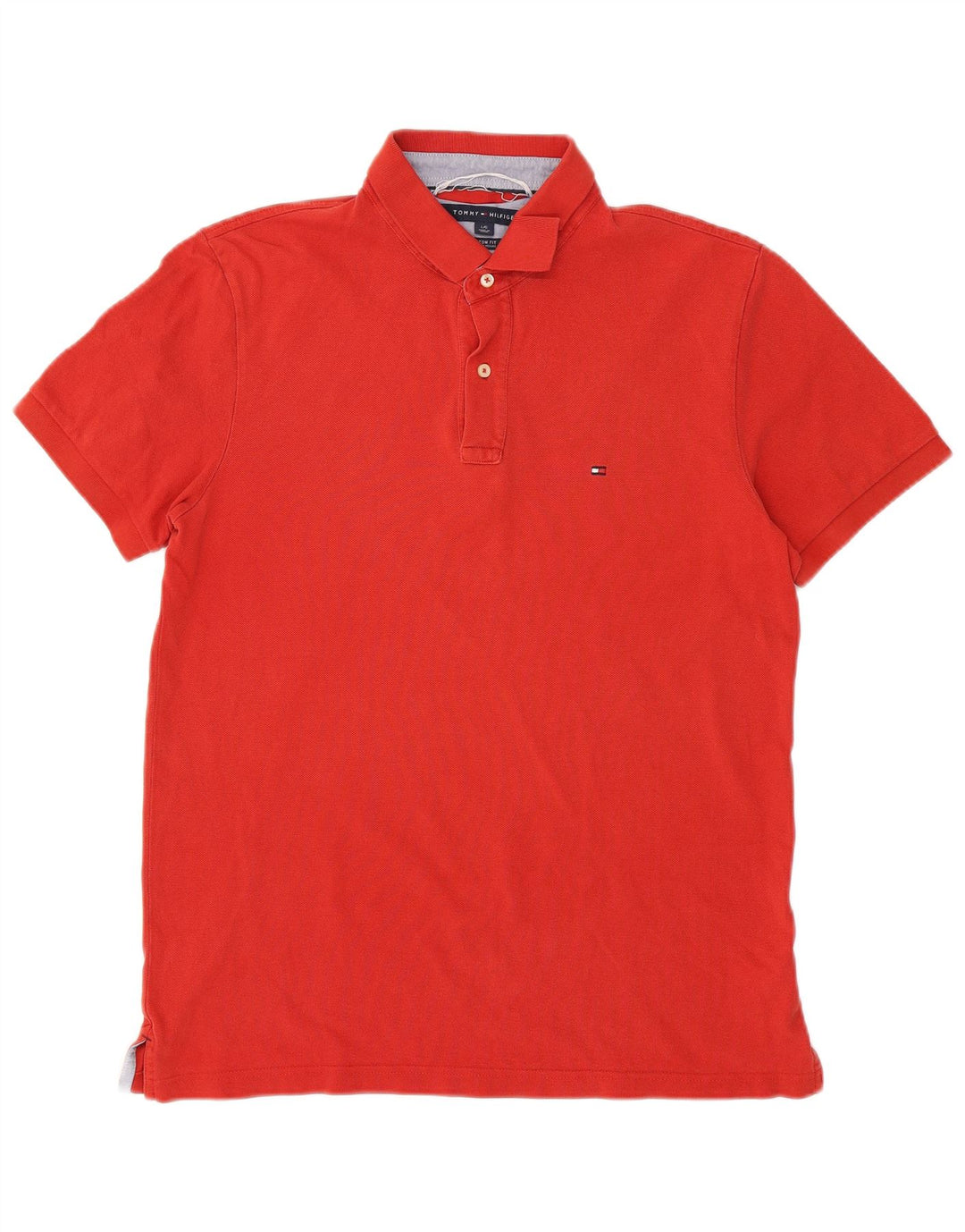 TOMMY HILFIGER Herre Custom Fit Polo Shirt Large Red