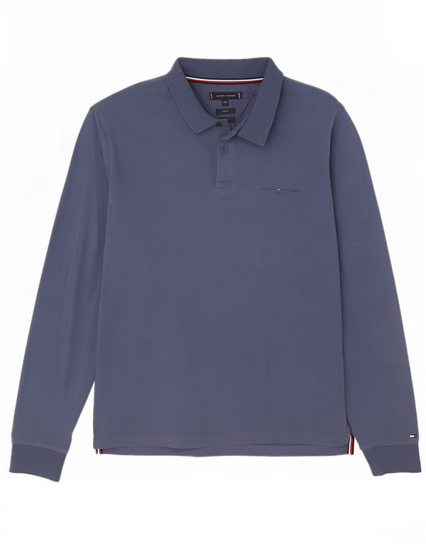 Tommy Hilfiger Langærmet Slim Fit Polo Shirt til mænd 2XL Marineblå Bomuld