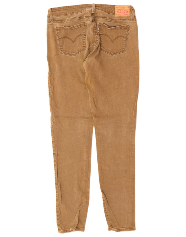 LEVI'S Dame 711 Skinny Jeans W27 L28 Beige Bomuld