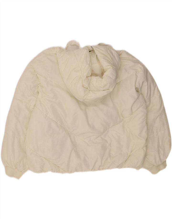 ZARA Womens Oversized Hooded Padded Jacket UK 12 Medium White Vintage Zara and Second-Hand Zara from Messina Hembry 