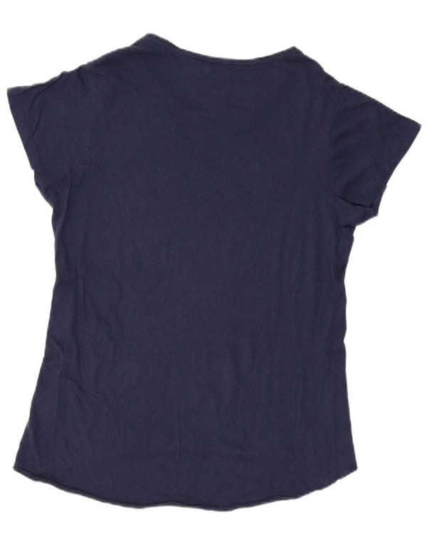 Avirex grafisk T-shirt top til kvinder UK 18 XL marineblå bomuld