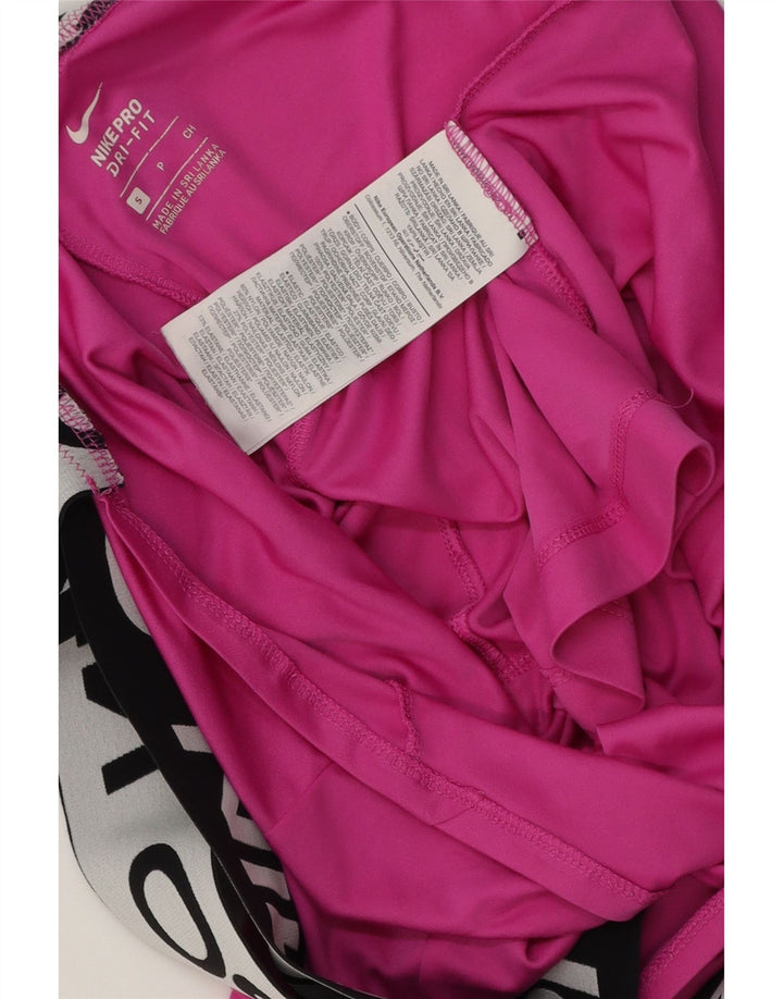Nike Dame Dri Fit Grafisk Vest Top UK 10 Small Pink Colourblock Polyester