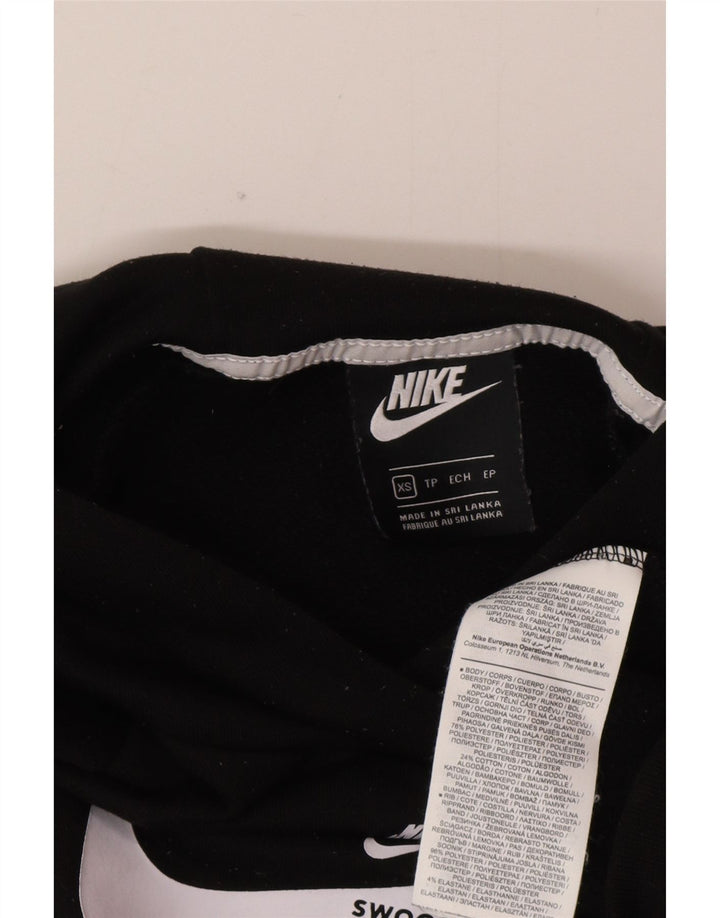 Nike Grafisk Oversized Hoodie Jumper til kvinder UK 6 XS Sort Polyester