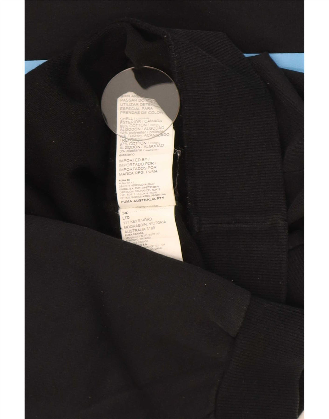 Puma Herre Sweatshirt Jumper Stor Sort Colourblock Bomuld