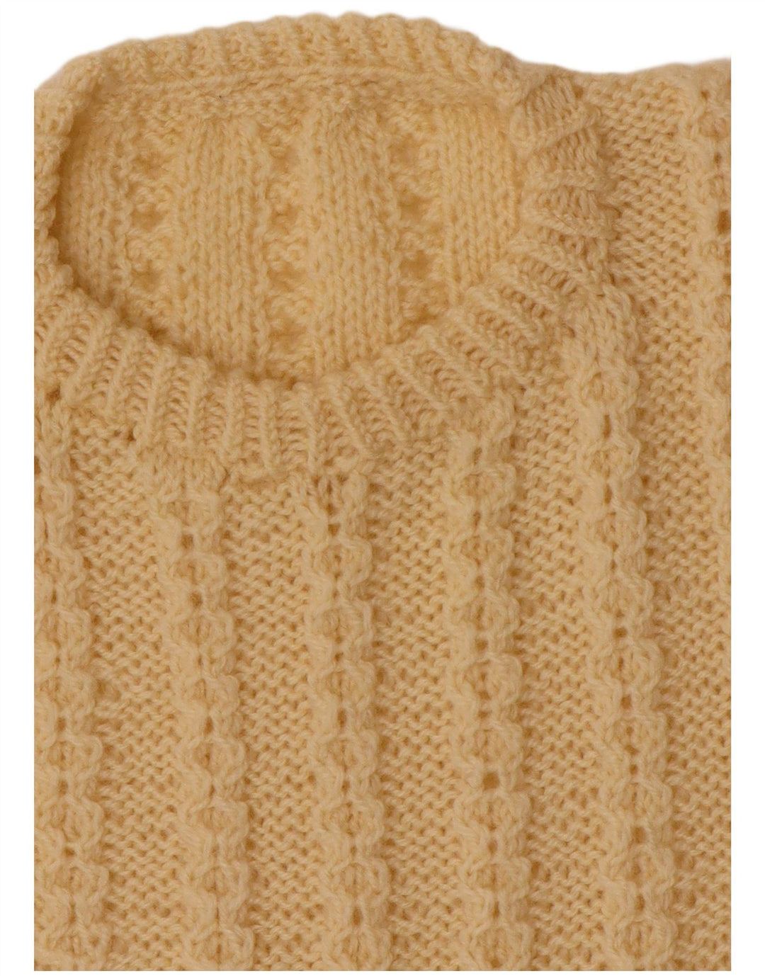 VINTAGE Womens Crew Neck Jumper Sweater UK 10 Small Yellow