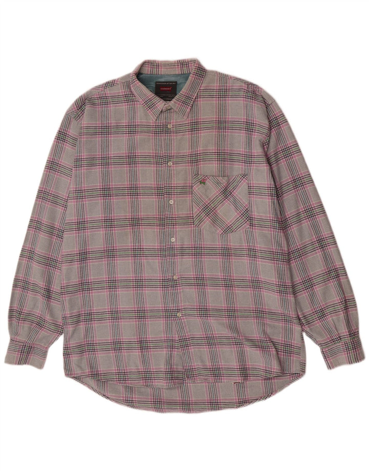 Carrera Herre Regular Fit Flanellskjorte XL Grå Plaid Bomuld