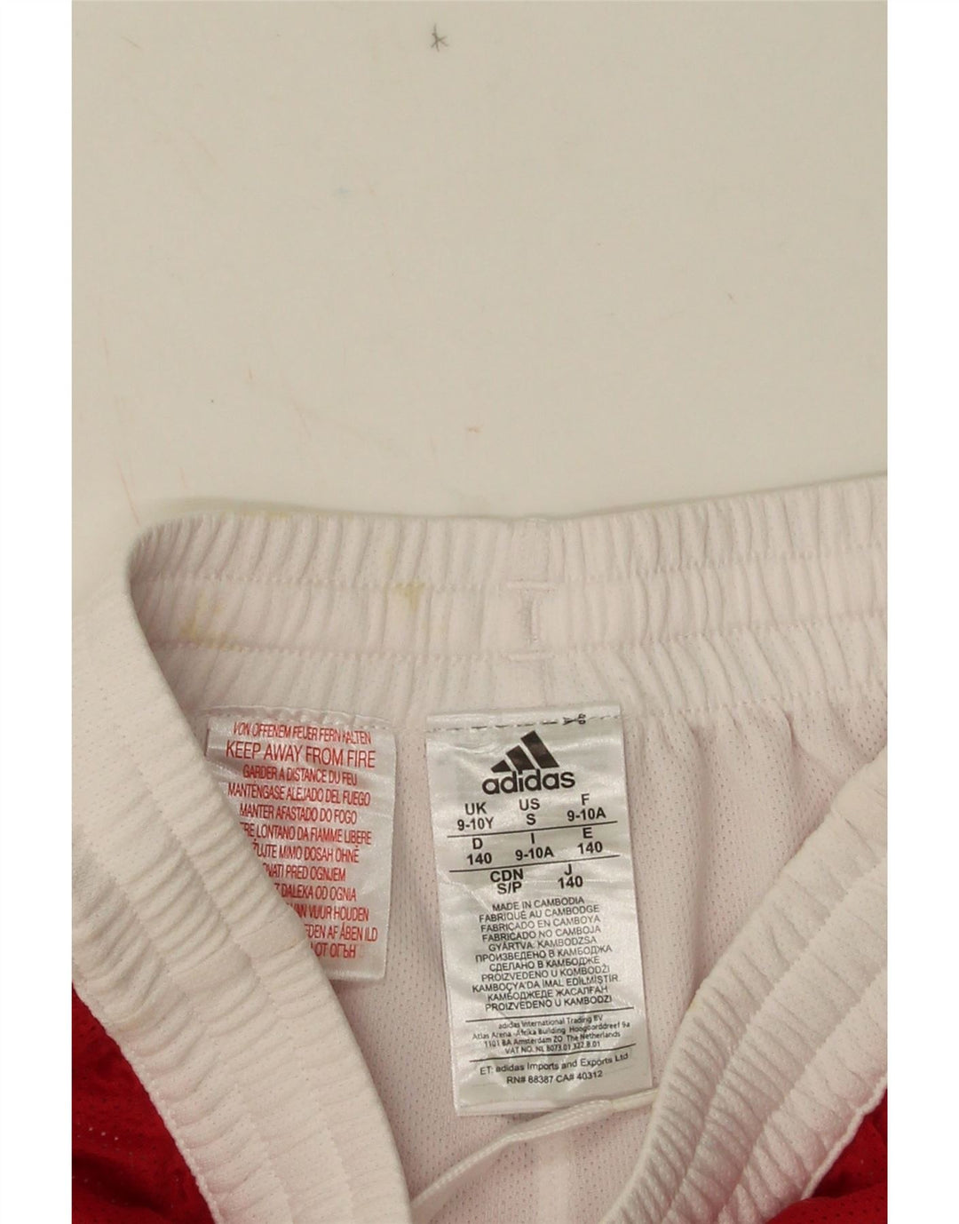 Adidas Boys Sports Shorts 9-10 år Rød Colourblock Polyester