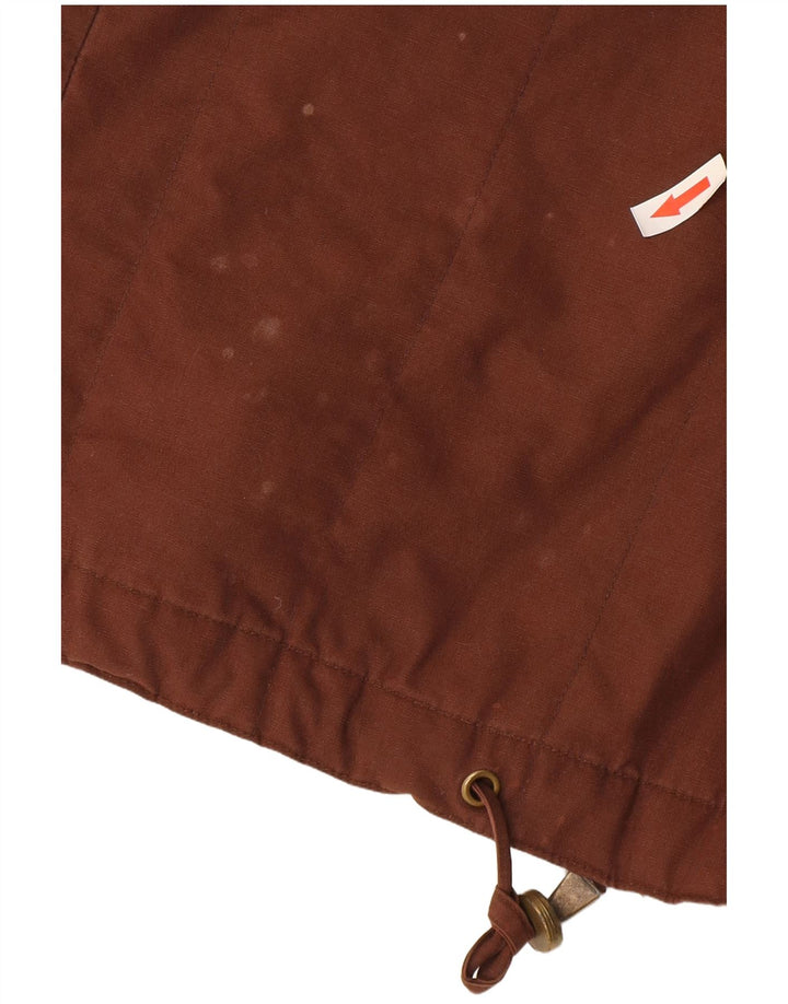 Vintage Dame Oversized Gilet UK 10 Small Brown Bomuld