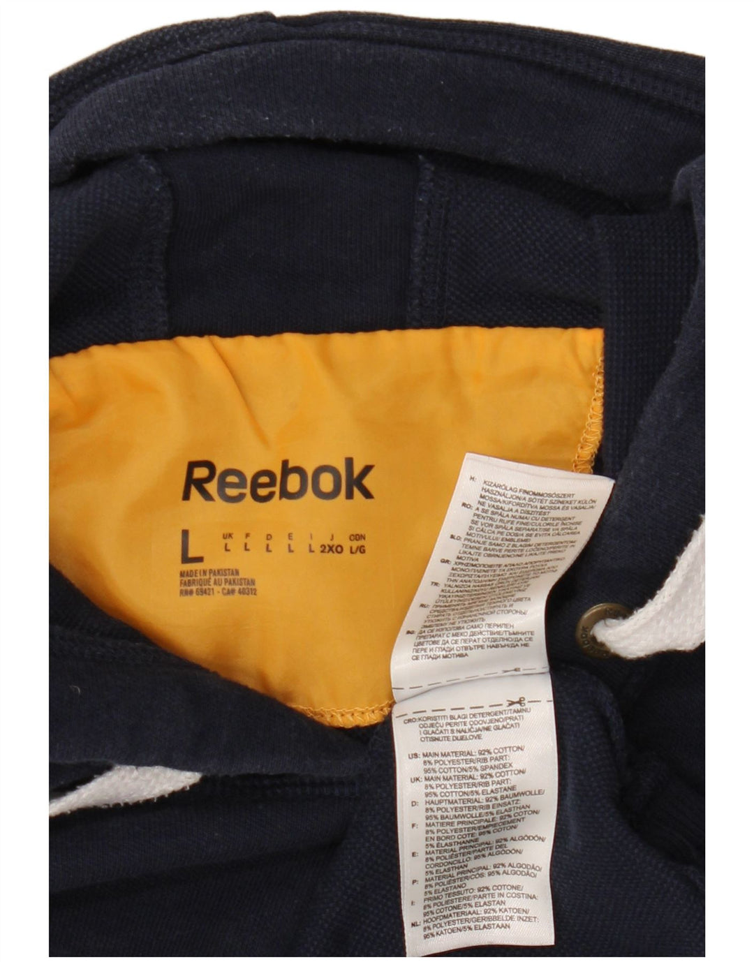 REEBOK Grafisk hættetrøje til mænd Stor marineblå bomuld
