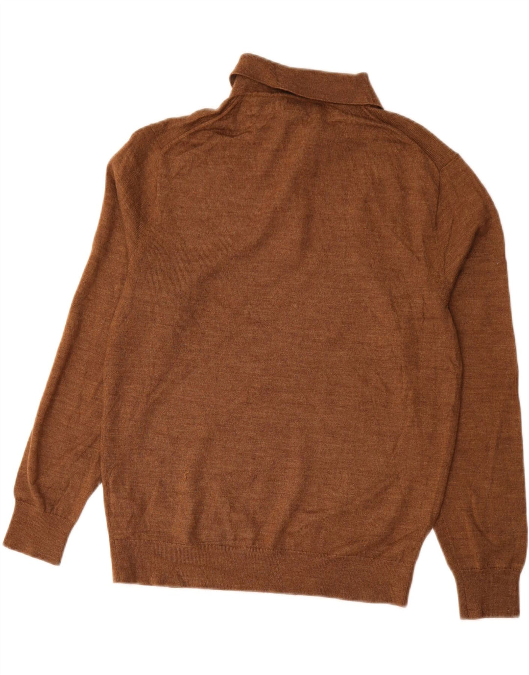 J. CREW Herre Polo Neck Jumper Sweater Medium Brun Akryl
