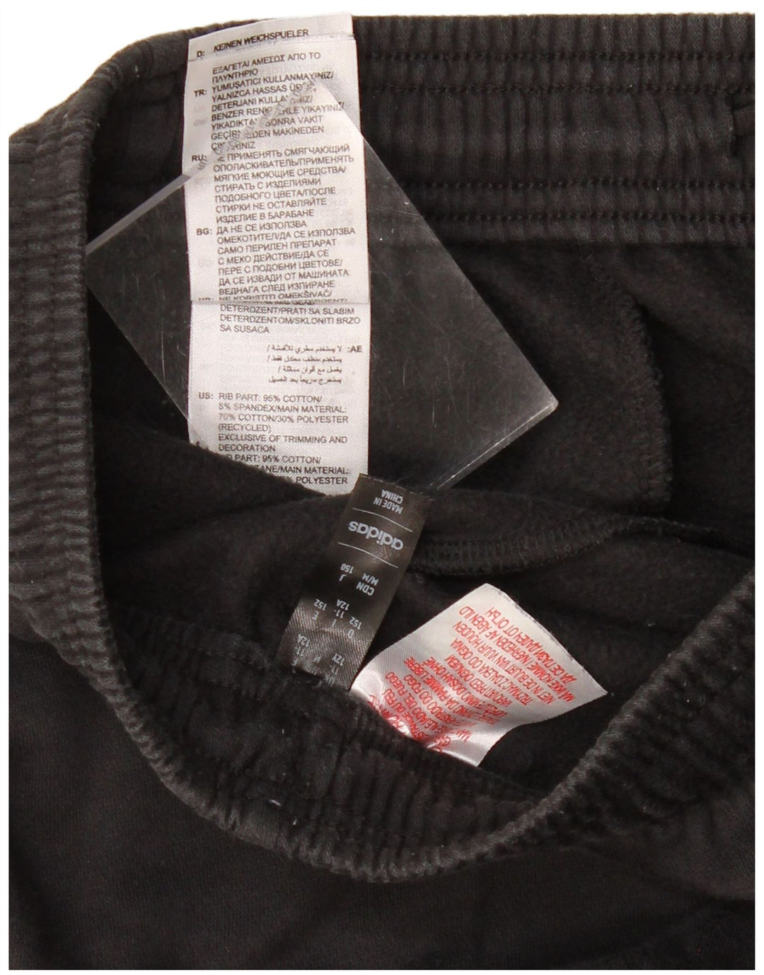 ADIDAS Træningsdragt til drenge Bukser Joggers 11-12 år Sort bomuld