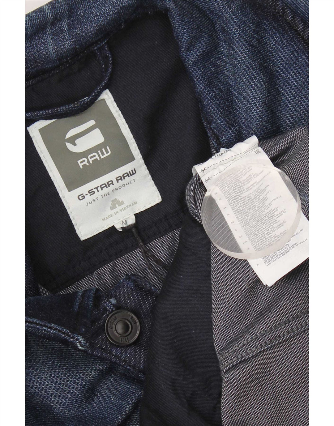 G-Star Dame denimjakke UK 12 Medium Navy Blue Colourblock Bomuld