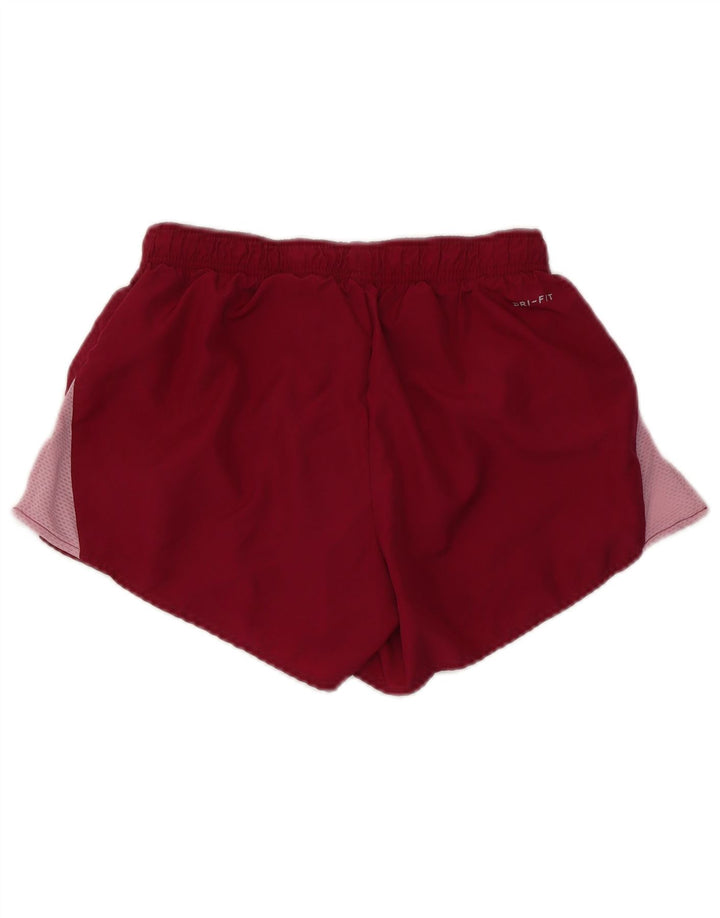 NIKE Dri Fit sportsshorts til kvinder UK 6 XS Maroon Colourblock