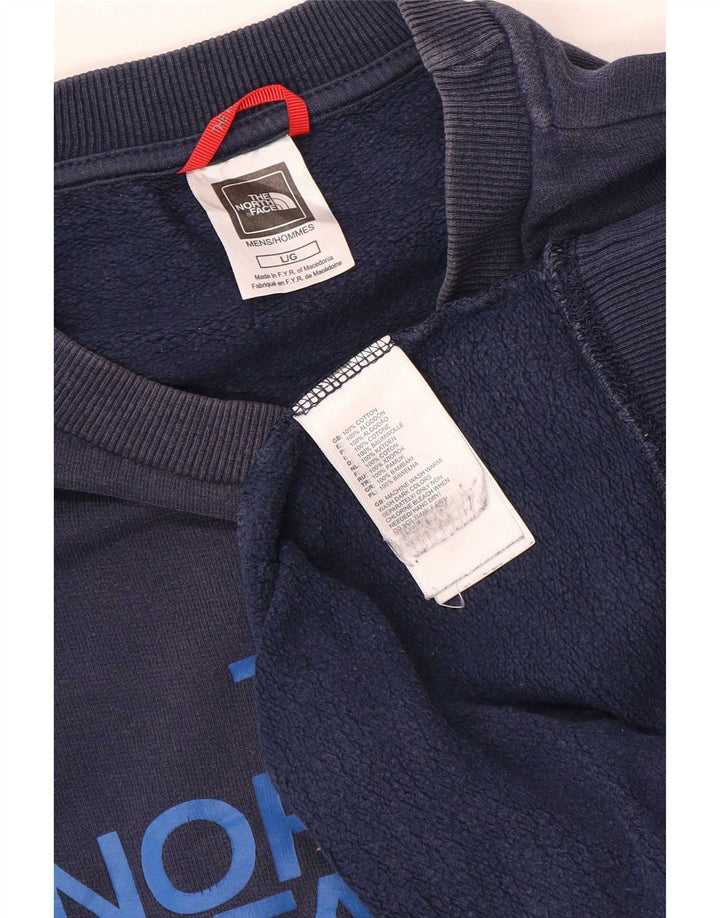 The North Face Herre Grafisk Regular Fit Sweatshirt Jumper Large Navy Blue
