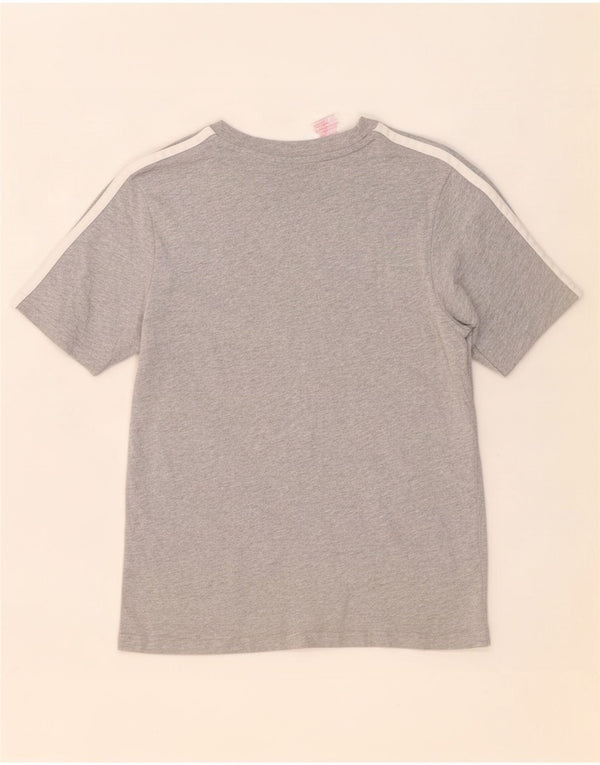 Adidas Boys T-Shirt Top 11-12 Years Grey Flecked Cotton