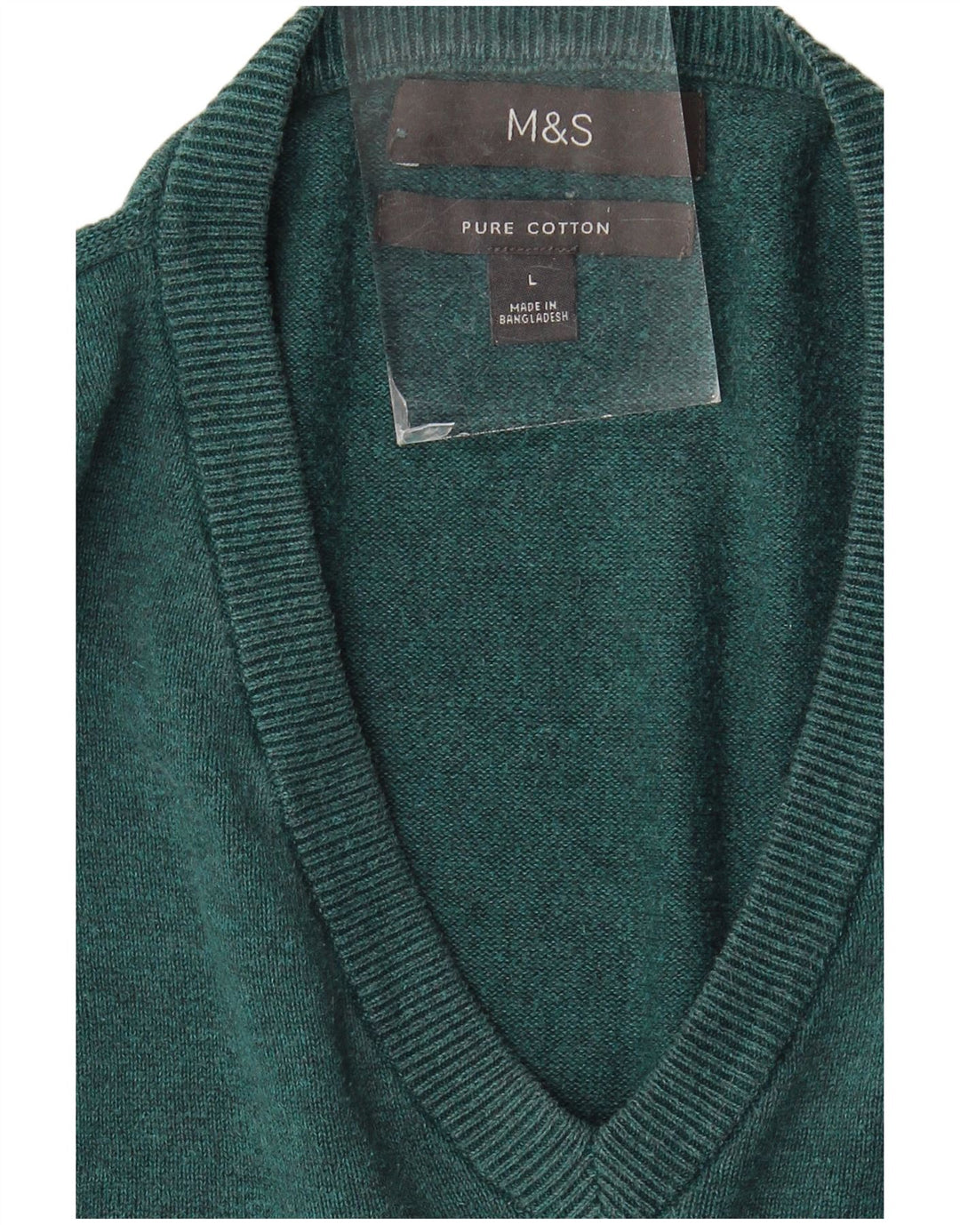 Marks & Spencer Herre V-hals sweater Stor blå bomuld