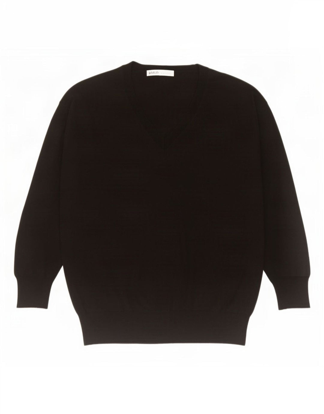 Zara Womens Oversized V-hals sweater UK 10 Small Black Polyester