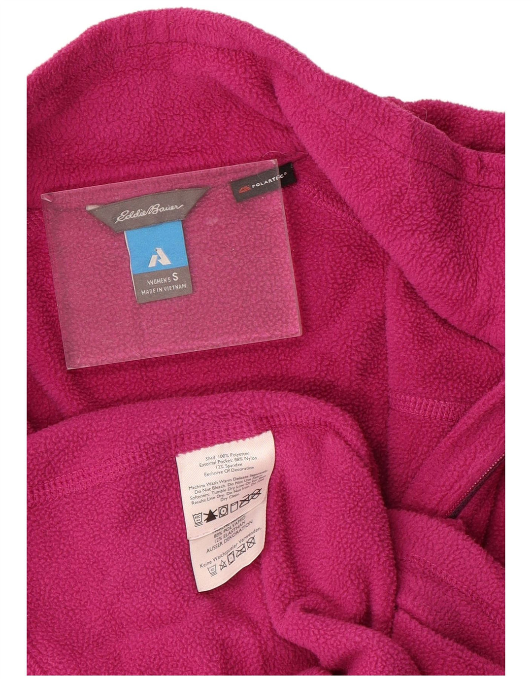 EDDIE BAUER Dame Polartec Zip Neck Fleece Jumper UK 10 Small Pink