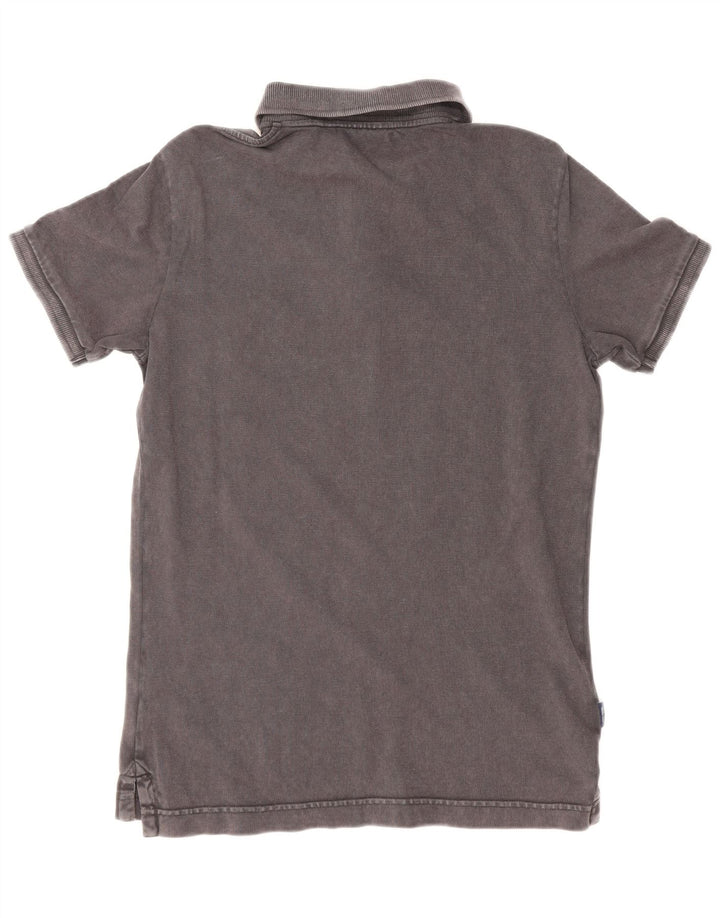 SUPERDRY Mens Polo Shirt Medium Grey Cotton