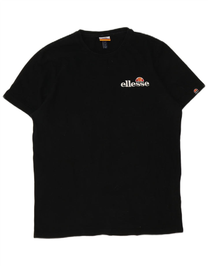ELLESSE Herre T-Shirt Top Stor Sort Bomuld