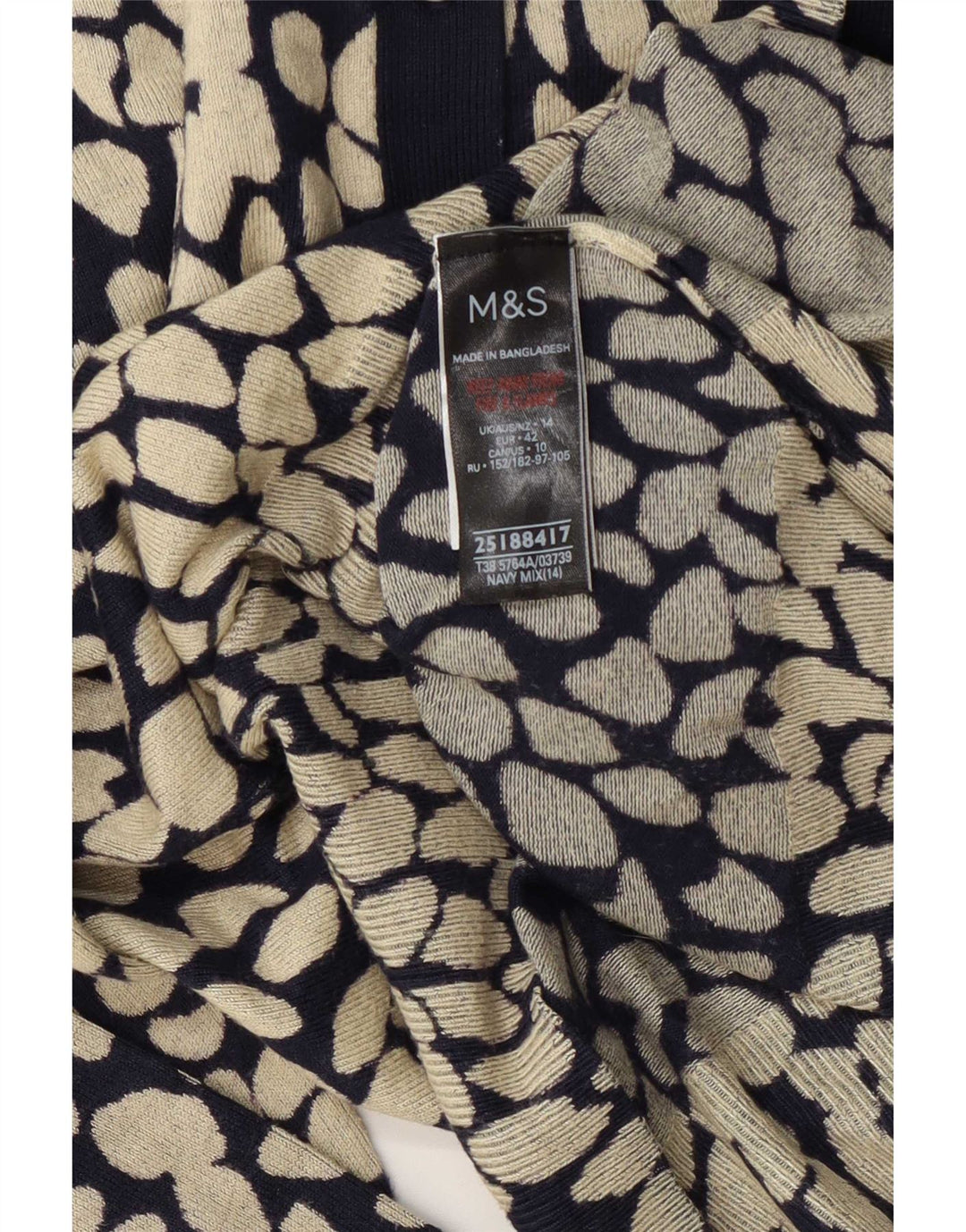 Marks & Spencer Dame Cardigan Sweater UK 14 Medium Sort Geometrisk