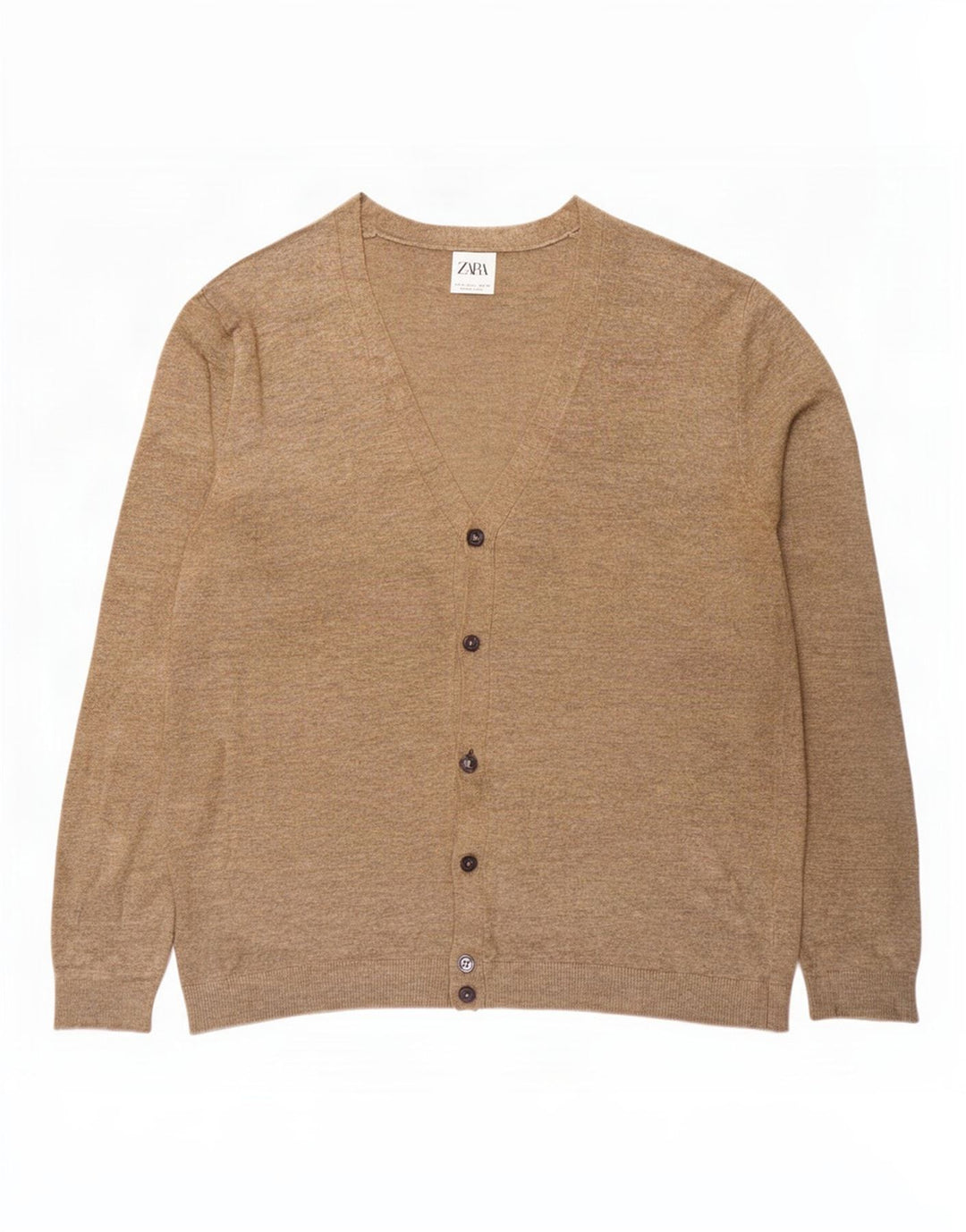 Zara Herre Cardigan Sweater Large Beige
