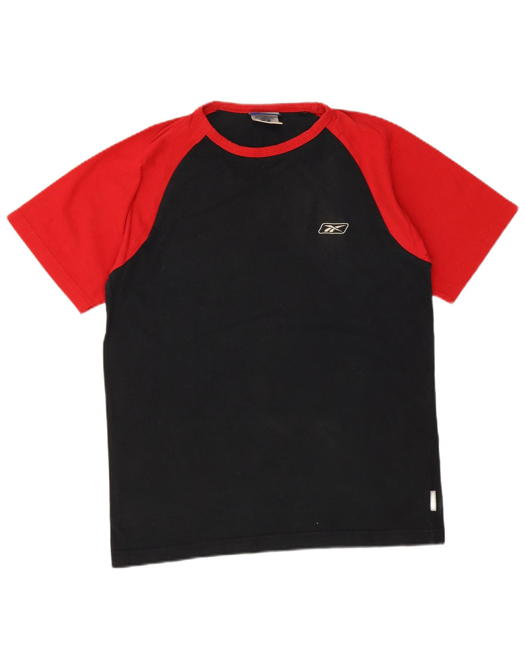 Reebok Herre T-Shirt Top Lille Sort Colourblock Bomuld