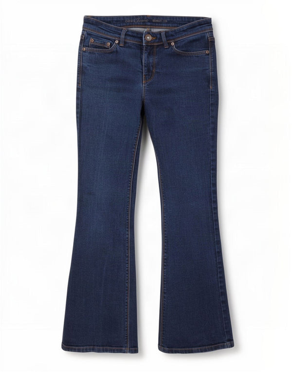 Oasis Dame Scarlet Bootcut Jeans UK 10 Small W27 L30 Marineblå Bomuld