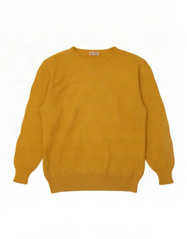 Mamut Moden Dame Boat Neck Jumper Sweater UK 16 Large Yellow Viscose