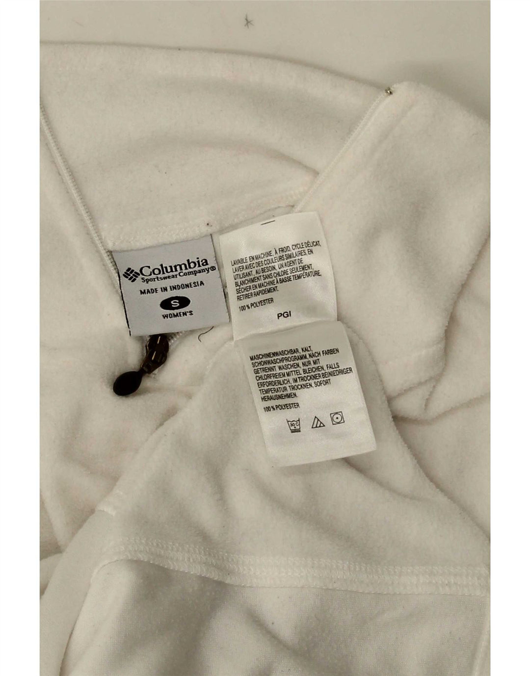 Columbia Dame lynlås-hals Fleece Jumper UK 10 Lille hvid polyester