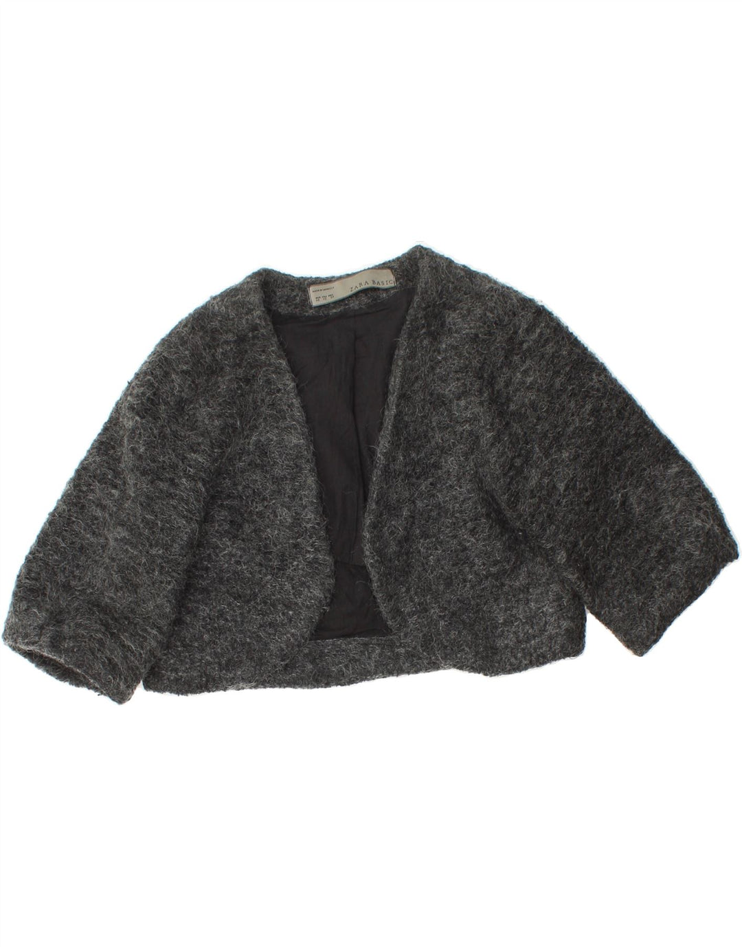 ZARA Womens 3/4 Sleeve Bolero Jacket UK 6 XS Grey Polyester Vintage Zara and Second-Hand Zara from Messina Hembry 