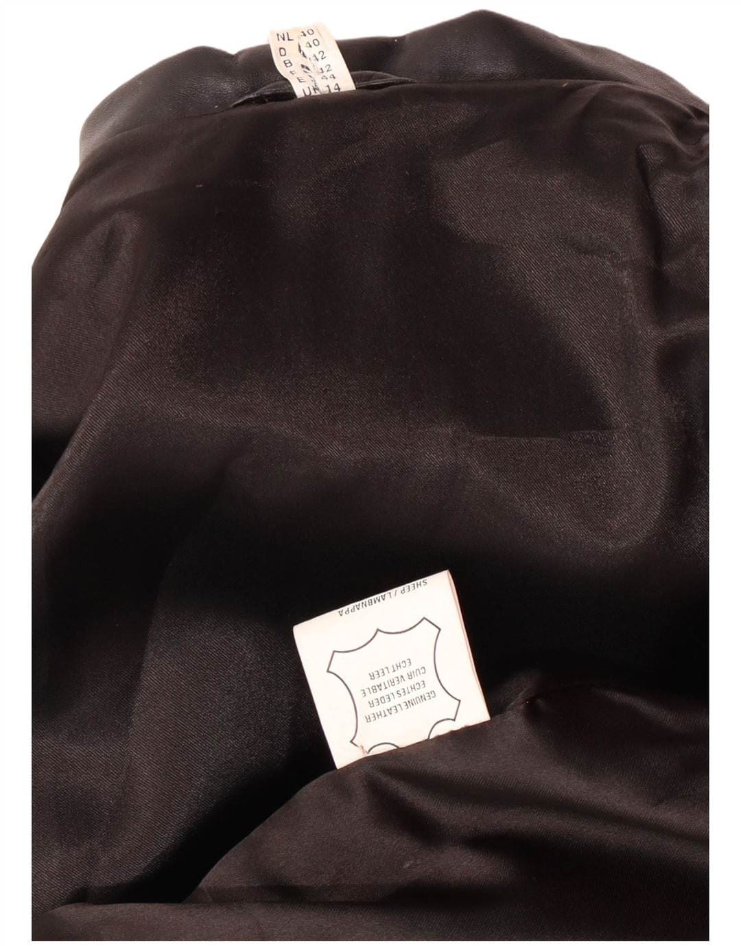 Vintage læderfrakke til kvinder UK 14 Medium sort læder