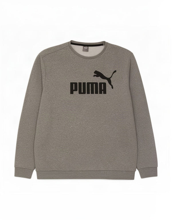 Puma Herre Grafisk Sweatshirt Jumper 4XL Grå Flecked Bomuld